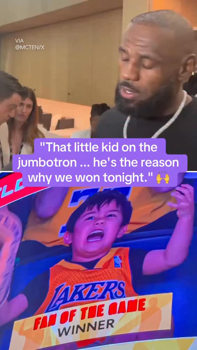 LeBron James with the big shoutout to this little fan after the Lakers OT win vs. the Nuggets 💜

(via mcten/X)