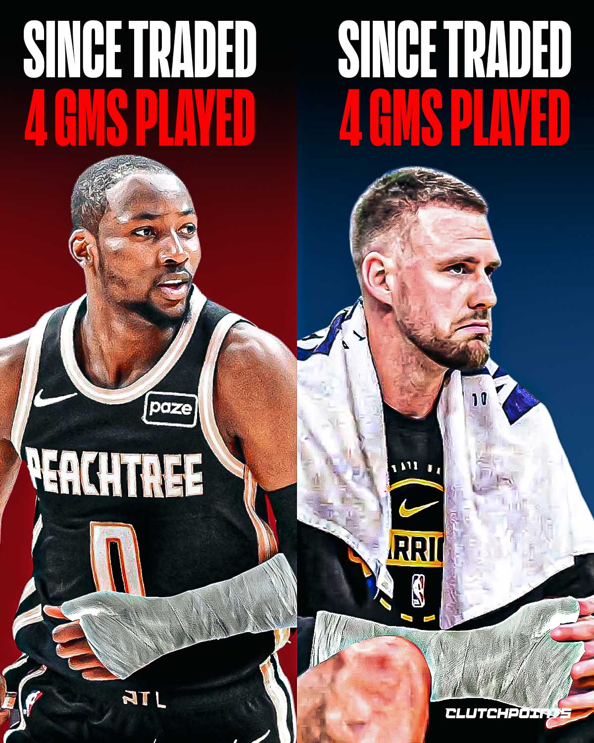 Trades in the NBA are usually judged by a simple question:

Who won the deal?

But the situation between the Hawks and the Warriors is… strangely balanced.

Not because both players are dominating.
But because both sides are going through the exact same thing.

Since the trade:

Kristaps Porzingis - 4 games played
Jonathan Kuminga - 4 games played

So instead of debating who improved more, both teams are stuck waiting for the same thing:

Healthy minutes.