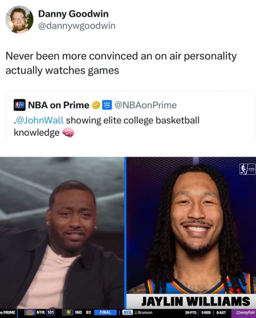 We need more analysts with actual ball knowledge like John Wall 💯

⠀⠀⠀⠀/c/ @nbaonprime 🎥