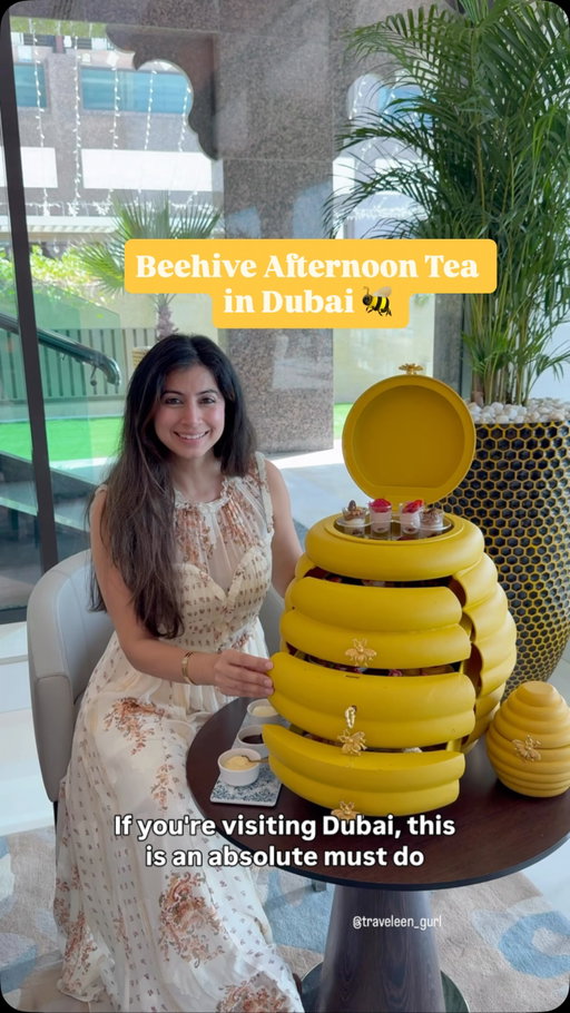 This Afternoon Tea is Bee-yond amazing 🐝 and can be found only at @socialbeedubai inside the @hiltondubaipalm 💛

🍯 Hidden drawers full of pastries which you have to open with a golden key
💵 It’s costs around $95 for two people

#traveleengurl #socialbeedubai #afternoontea #hiltondubaipalm #dubaifood