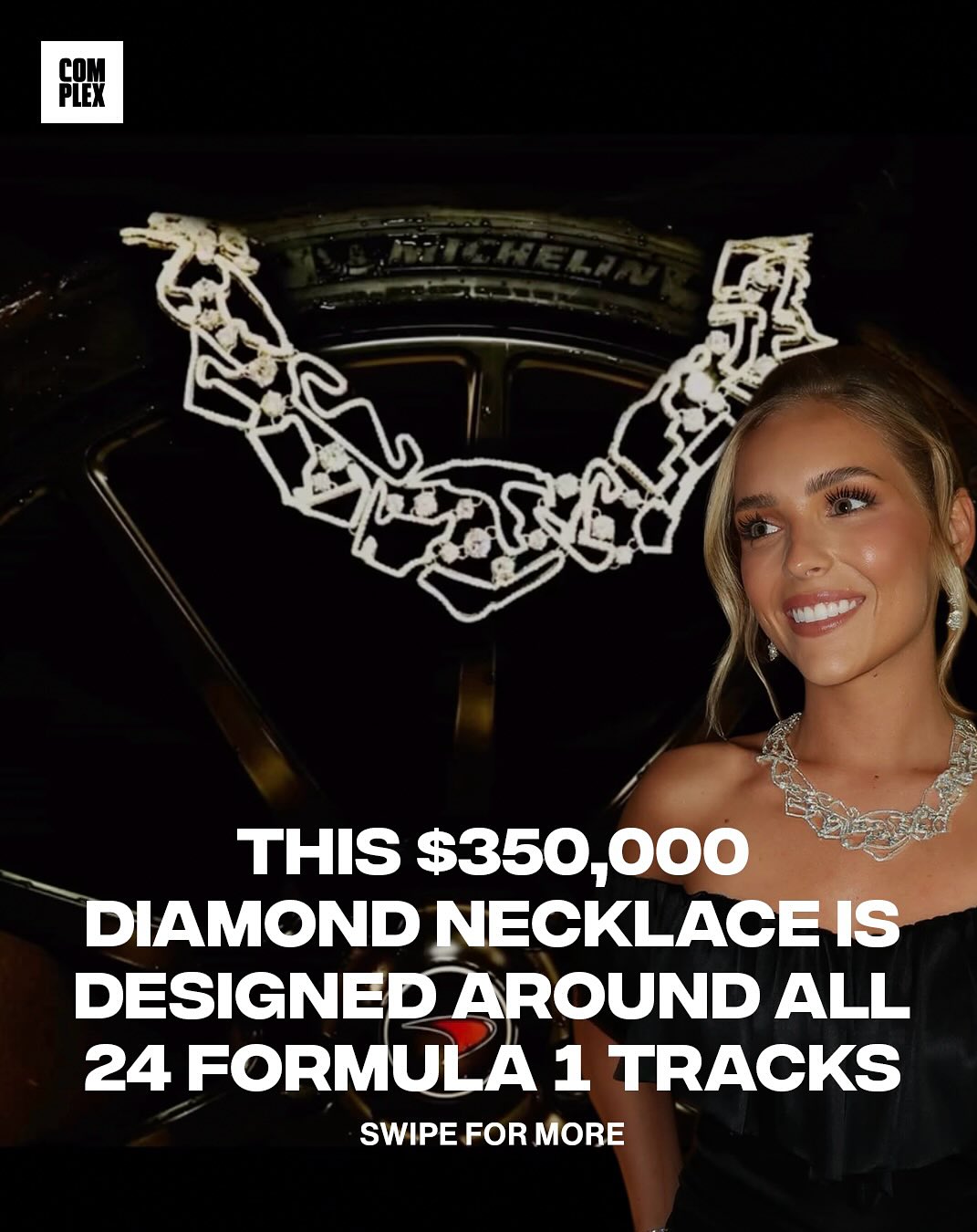 Hannah St. John, the girlfriend of F1 driver Liam Lawson, showed up to Melbourne’s annual “Glamour on the Grid” event ahead of the 2026 Australian Grand Prix wearing a diamond necklace inspired by every Formula One circuit on this season’s calendar. 🏎️

The piece, called La Velocità—Italian for “The Speed”—was created by Australian jewellery atelier Martin Rogers Jewellery. 

It reportedly features around 1,800 diamonds totaling about 25 carats, arranged to trace the outlines of multiple Formula 1 tracks.
According to reports, the necklace is valued at roughly $350,000.