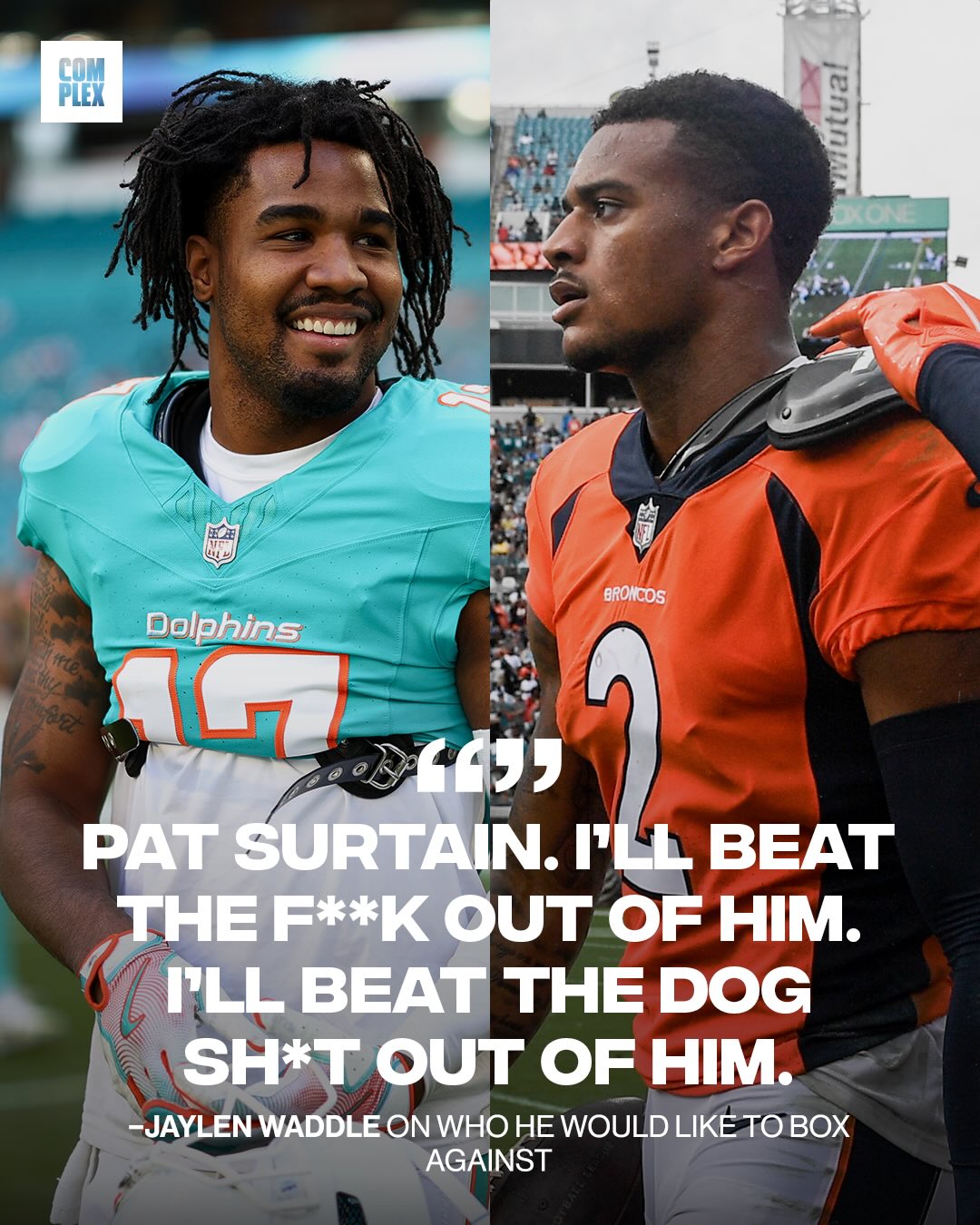 Jaylen Waddle want all the smoke 😂