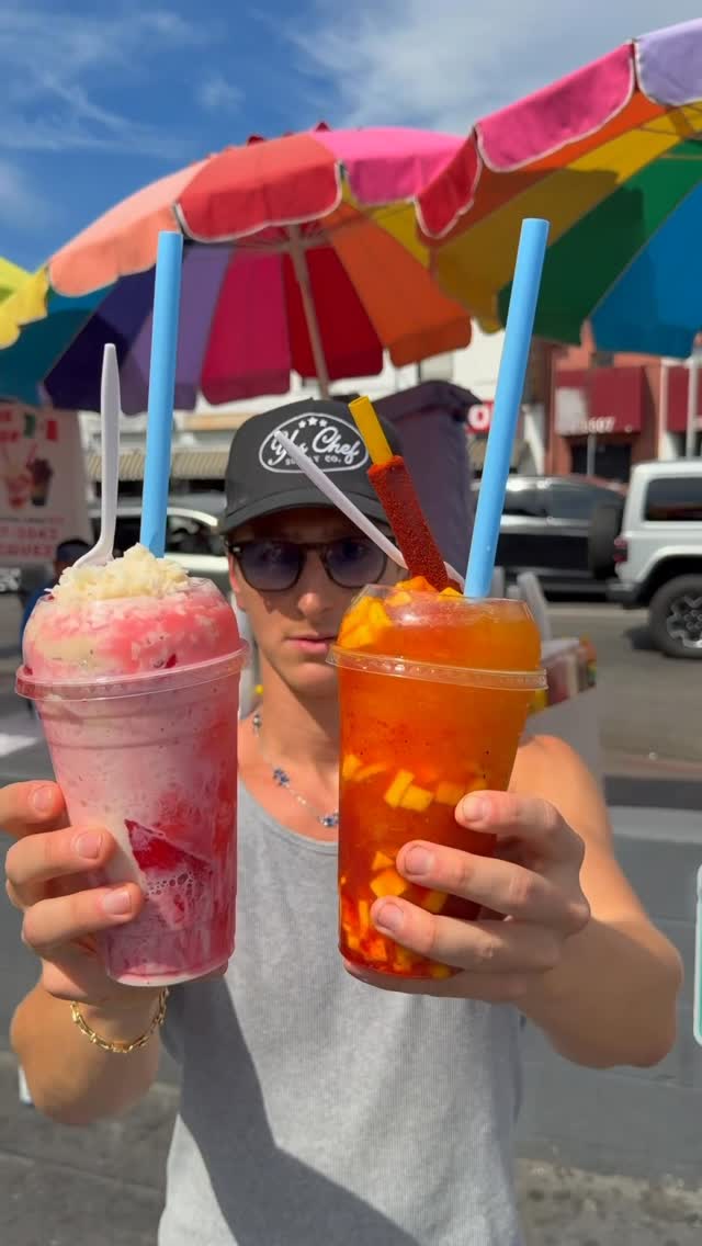 Trying the famous Mexican Raspados in LA! 

📍 1075 N Western Ave, Los Angeles, CA 90029

#lafood #raspados #mexicanfood #icecream #icee