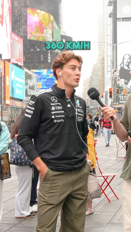 How many engine noises can @georgerussell63 identify? Amazing race result yesterday from @mercedesamgf1 #f1 #formulaone #streetinterview #manonthestreet