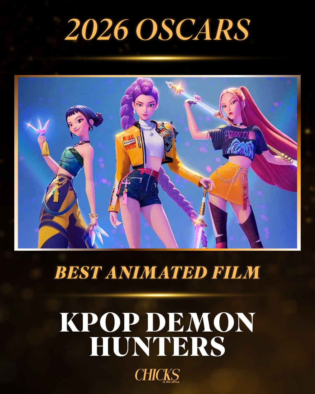 'KPop Demon Hunters' takes home Best Animated Film 👏