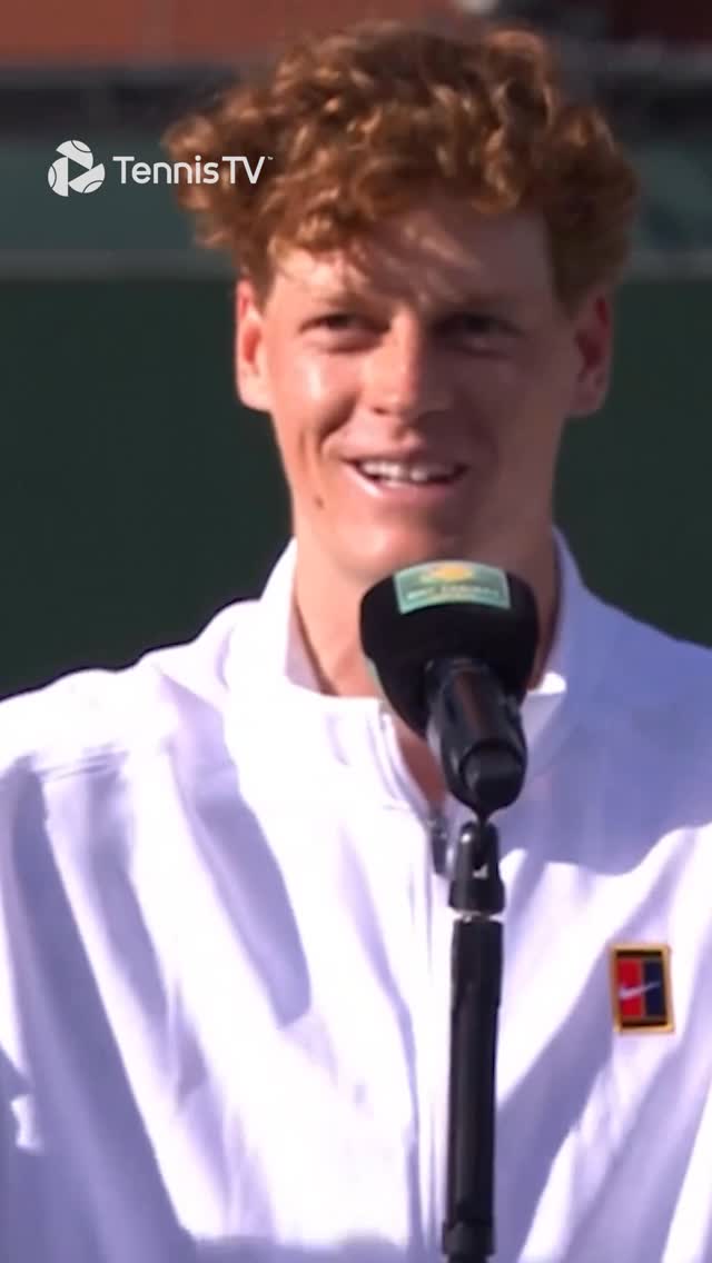 A great day for Italian sport 🏆🇮🇹🏆 

@janniksin congratulates @kimi.antonelli on his maiden F1 victory at the Chinese Grand Prix. 

@bnpparibasopen | #TennisParadise | @f1