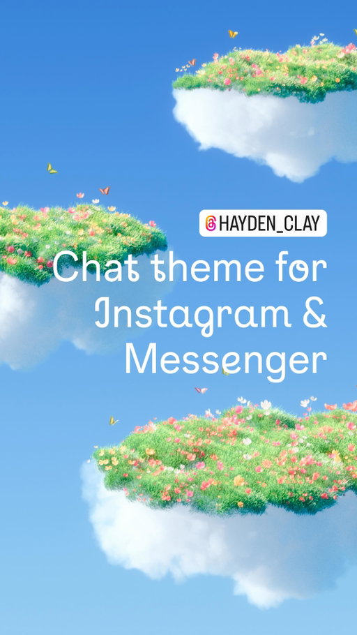 🦋 Take a breather in the quietly poetic world of @hayden_clay (Hayden Clay), who explores the hidden beauty of American suburbia in his serene, hyper-realistic scenes. He’s translated his signature perspective on the world for anyone to use in his new Chat Theme for Instagram and Messenger, featuring 3D-modelled clouds, lush greenery and butterflies inspired by a trip to Costa Rica. “This is actually an idea I’ve had for quite a while,” he says. “I’m constantly inspired by clouds and lush patches of green grass. So naturally I would want to combine the two into an artwork!” 

Music by Alex Blue