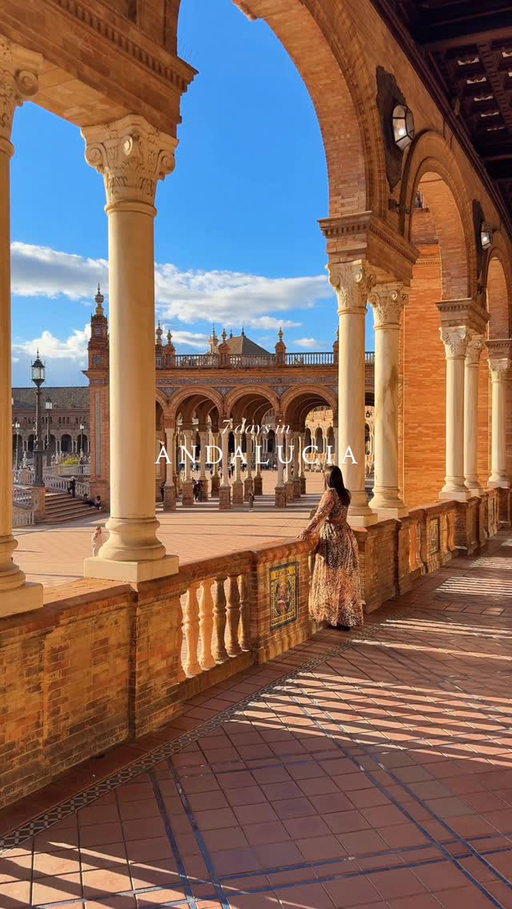 7-Day Andalucia Road Trip 🇪🇸🌞
(⬇️ Save this for your next Spain adventure!)

Day 1: Seville
🏰 Visit the Royal Alcázar - One of Spain’s most spectacular palace complexes.
🌿 Wander through Barrio Santa Cruz - A maze of narrow streets an flower-filled patios.
🌇 Sunset at Las Setas for the best panoramic view over Seville.
💃 End the evening with a flamenco show - Pure Andalusian passion.

Day 2: Seville
✨ Explore Plaza de España - An architectural masterpiece with canals and colorful ceramic tiles.
⛪ Climb La Giralda and visit Seville Cathedral - One of the largest cathedrals in the world.
🏛️ Discover Casa de Pilatos - A beautiful mix of Mudéjar, Renaissance and Gothic styles.
🍷 Evening tapas crawl at spots like La Azotea or El Pintón.

Day 3: Cádiz
🚗 Drive to Cádiz - One of the oldest cities in Europe.
🌊 Walk along La Caleta beach - A scenic stretch framed by historic fortresses.
🏛️ Climb Torre Tavira - For views over the rooftops of the old town.
🍤 Dinner by the sea - Cádiz is famous for fresh seafood.

Day 4: Ronda & Zahara de la Sierra
🪨 Stop in Zahara de la Sierra - A picturesque white village overlooking a turquoise reservoir.
🌉 Continue to Ronda - A dramatic towns perched above a deep gorge.
📸 Admire Puente Nuevo - The iconic bridge connecting the old and new town.

Day 5: Málaga & Nerja
🌴 Explore Málaga’s historic center - Visit the Alcazaba and stroll through lively plazas.
🎨 Optional stop at the Picasso Museum.
🏖️ Drive to Nerja - A charming coastal town.
🌅 Sunset at Balcón de Europa - One of the best viewpoints on the Costa del Sol.

Day 6: Granada
🏰 Visit the Alhambra - A breathtaking palace complex surrounded by gardens and mountain views.
🏘️ Walk through Granda’s historic quarter Albaicín.
🍷 Dinner at Mirador de Morayma - Incredible Alhambra views at sunset.

Day 7: Córdoba
🕌 Discover the Mezquita - A mesmerizing forest of arches blending mosque and cathedral.
🌸 Wander through Córdoba’s patios - Hidden courtyards filled with flowers and colorful tiles.
🥘 Lunch at Bodegas Campos for traditional Andalusian cuisine.

✨ Best time to visit: March-May or September-October for pleasant weather and fewer crowds.