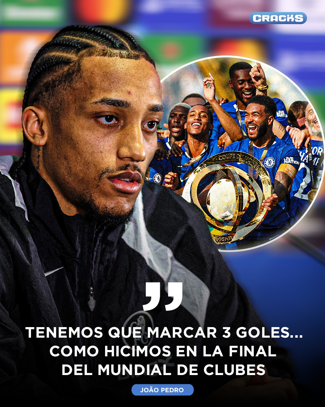 CONFÍA EN REPETIR 👀🔵

João Pedro cree que su equipo puede marcar tres goles al Paris Saint-Germain en el próximo partido.

El delantero recordó que ya lograron algo similar en la final del FIFA Club World Cup y confía en repetir la hazaña. ⚽🔥
