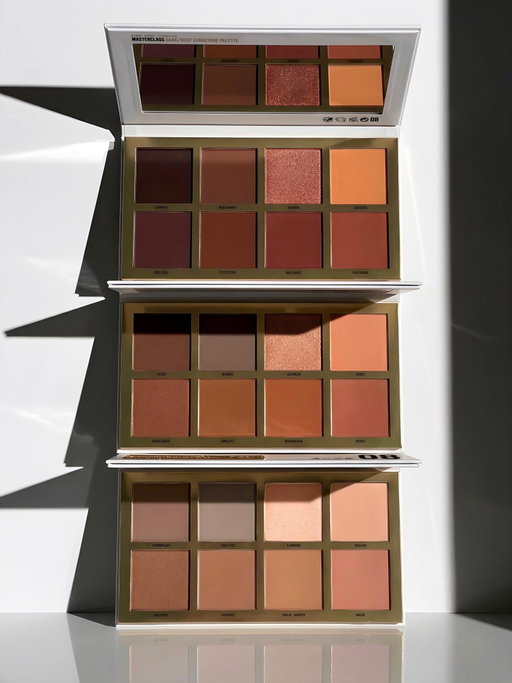☀️ MCV2 Coming March 20 to @blendbunnycosmetics ☀️ 

 🏗️ Three STRUCTURE Palettes sit at the center of this launch. A hybrid bronzer/contour concept, each palette of 8 shades is broken into separate undertones for full customization. 

Restoring structure, dimension, color, and life back to the complexion; the top row in each include a brontour, true contour, luster, and brightener (matte hue for highlighting or mixing with other colors to lighten), and each bottom row includes a multi-use bronzer, two matte bronzers, and a bronzy blush to tie the look together.

Magnetic for ease of depotting or mixing and matching within other Masterclass palettes to curate your own perfect palette.
$48 USD