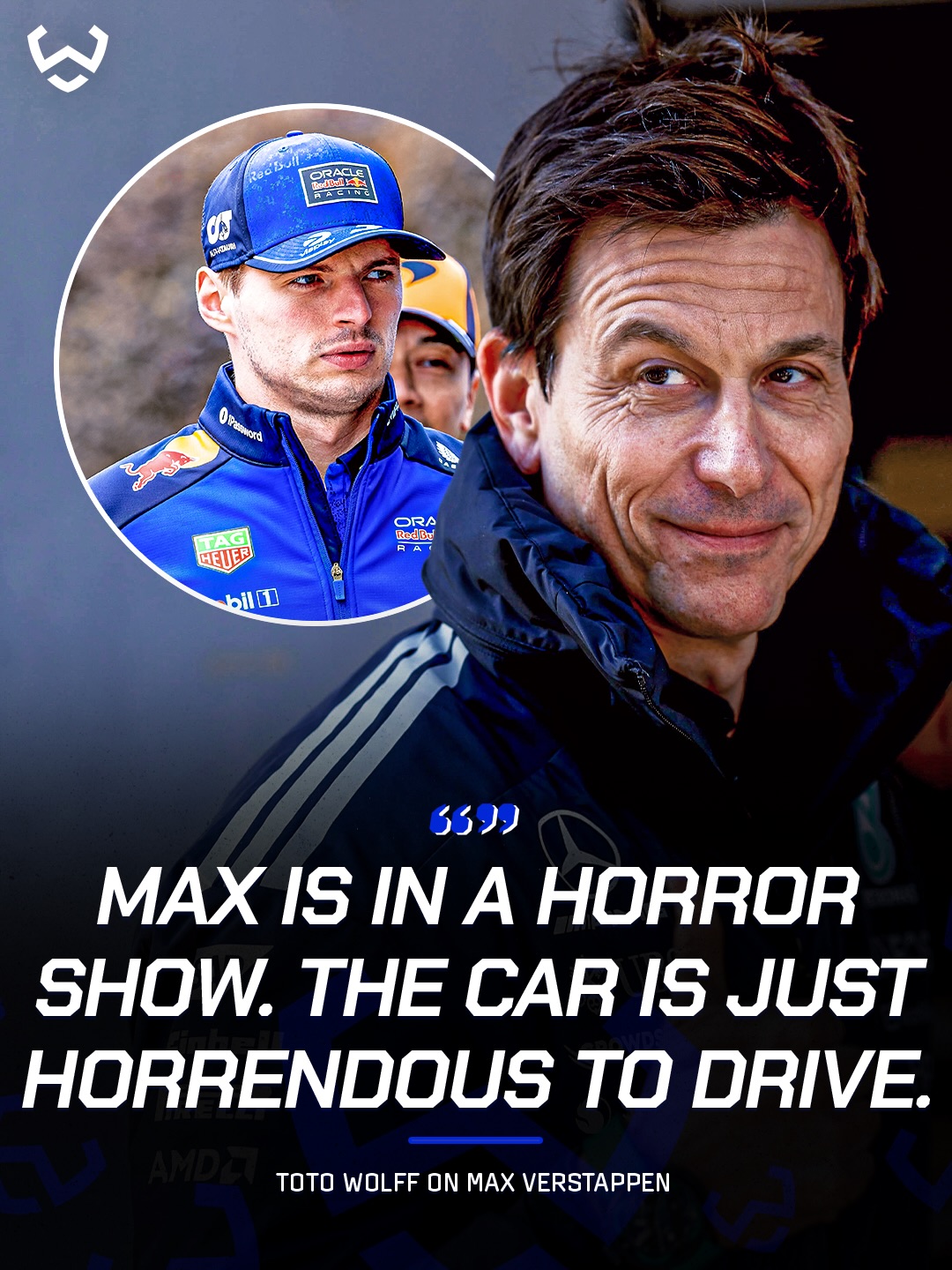 Toto Wolff didn’t hold back while speaking about Max Verstappen’s current situation at Red Bull. 👀

According to the Mercedes boss, the RB car looks extremely difficult to handle, especially in qualifying. Watching Verstappen’s onboard, Wolff said the car appears almost “horrendous” to drive, describing the situation as a real horror show.