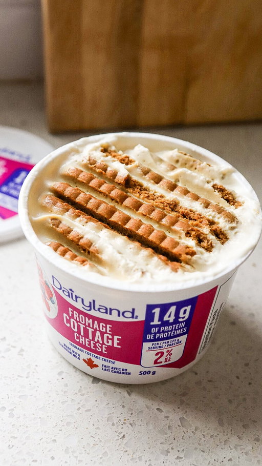 Viral 4-Ingredient Japanese Cheesecake 🫡 ft Dairyland Cottage Cheese!

#AD Okay so we’re definitely bending the rules on what “cheesecake” means… and I’m not mad about it. This viral Japanese cheesecake is light, creamy, no-bake, and gives cheesecake energy without turning on the oven or committing to a whole dessert situation.

The best part is by using Dairyland Cottage Cheese you get 14g protein per serving, it’s made with Canadian milk and voted Number 1 Most Trusted Brand!

INGREDIENTS - 
1 tub Dairyland Cottage Cheese
2 tbsp sugar-free maple syrup (you can use sweetener of choice)
1/2 tsp vanilla extract
6 biscoff cookies (I think adding enough cookies is what makes this so good)

DIRECTIONS -
1) Mix together the blended cottage cheese, maple syrup, and vanilla extract until smooth. Can do this straight into the tub or in a separate container.
2) Press Biscoff cookies gently into the cottage cheese, spacing them evenly across the surface.
3) Cover and refrigerate overnight or until chilled and set, allowing the cookies to soften.
4) Scoop through the cookies, and enjoy.

@ingredients_by_saputo #viralrecipes #DairylandMilk #CottageCheese #HighProtein