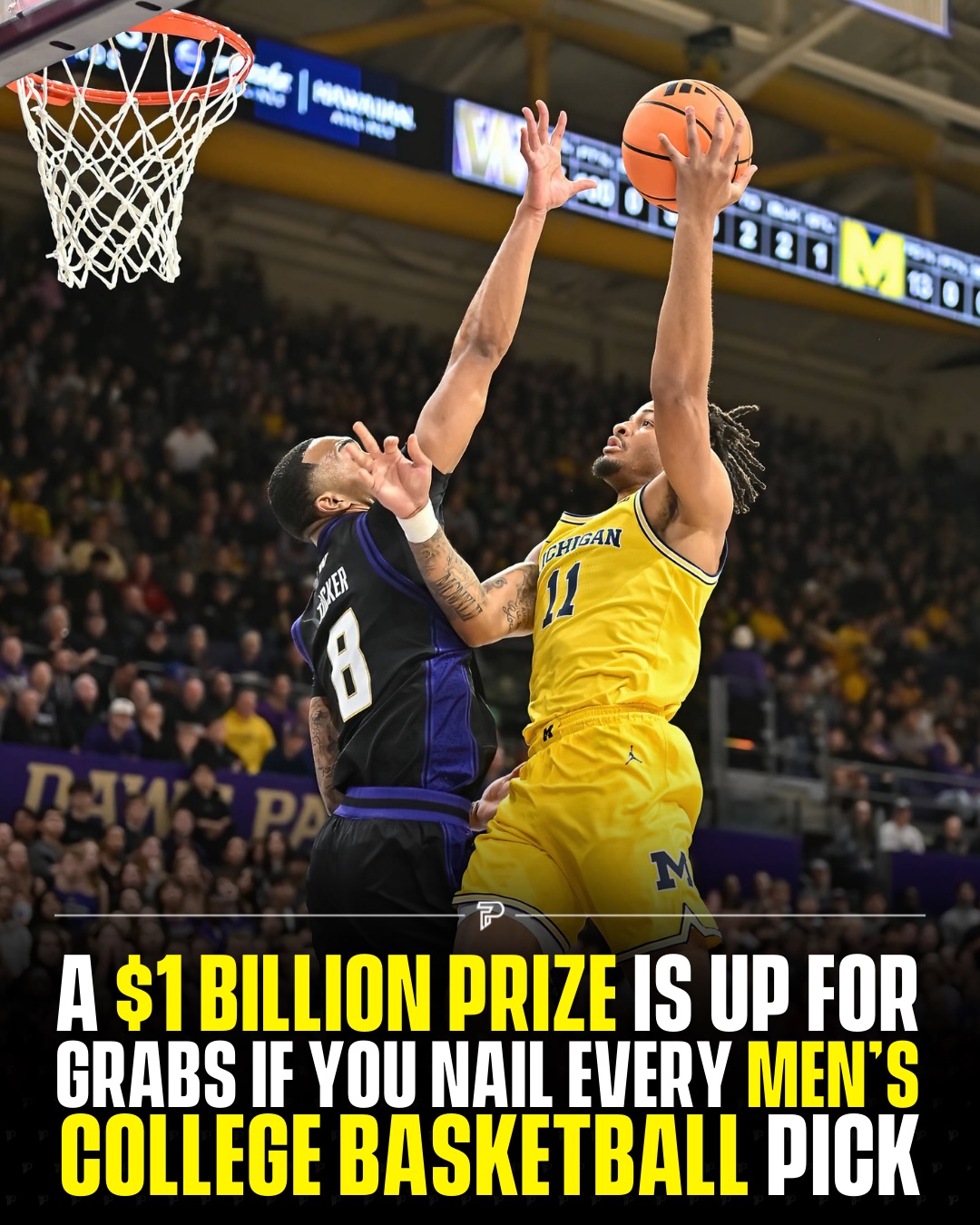 The odds of predicting the perfect bracket for college basketballs biggest tournament are around one in 9.2 quintillion 🏀

Now, @Kalshi is offering $1 billion to anyone who gets it exactly right as part of its new bracket challenge. Eligible users in the United States can submit their bracket through the Kalshi app for a chance to win.

The challenge is only open to eligible US users, and full terms and conditions apply at kalshi.com/billion-dollar-bracket

#Pubity #Viral #Sports #KalshiPartner