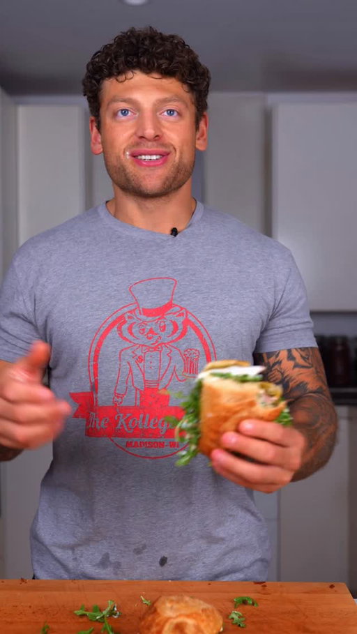 Chicken Pesto Sandwich

Ingredients:
- ��chicken tenderloin
- ��Bread crumb/flour/egg
- ��Bread
- ��Burrata cheese ball
- ��Arugula
- ��Tomato
- ��Mortadella slices
Pesto
- ��1 cup pistachios unsalted
- ��1/4 cup basil
- ��1/4 cup Parmesan
- ��1/4 cup pecorino Romano
- ��2 clove garlic
- ��1/2 cup olive oil (or more)
- ��1/2 lemon
- ��Red chili flakes
- ��Salt/ pepper