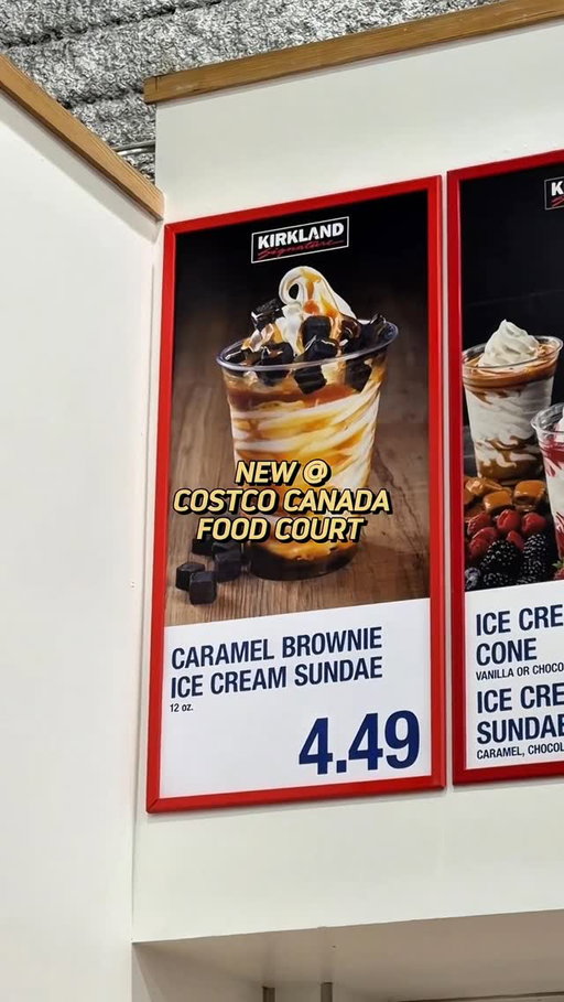 New at Costco Canada food courts: (controversial) caramel brownie ice cream sundae! 🫢 $4.49 for a massive sundae with lots of brownie bits! Would you try it? #costco #costcocanda #costcofoodcourt