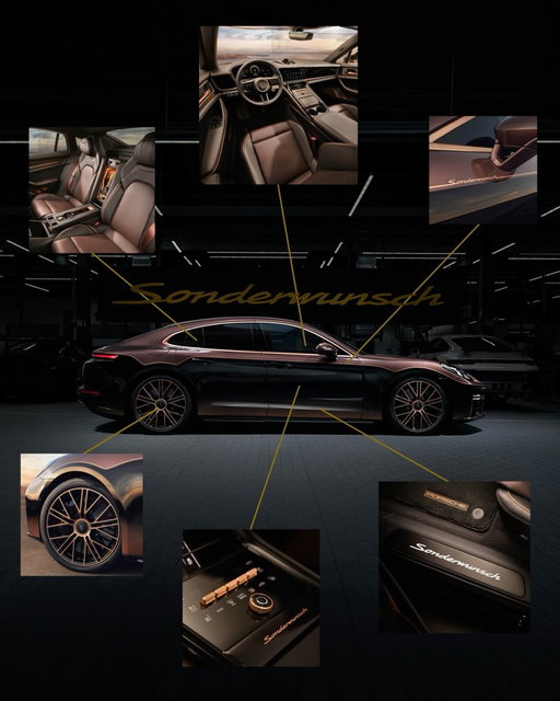 Why chase your dreams when you can drive them? 

Meet the Panamera Turbo Sonderwunsch, a personal configuration taken to its highest expression. Its defining feature is the fade-effect two-tone paintwork: Leblon Violet Metallic flowing seamlessly into deep black along the lower third of the body. Gold flakes suspended in the clear coat create striking depth and luminosity.

The interior features a subtle gradient transitions from black to metallic Sunset Red, accented in Avium Metallic. The Sonderwunsch team also realized two highly bespoke concepts: a cedar-lined cigar humidor integrated into the centre console with a hygrometer and glass cover, and an illuminated Champagne cooler seamlessly built into the rear seats.

#PorscheCanada #Sonderwunsch #PanameraTurbo