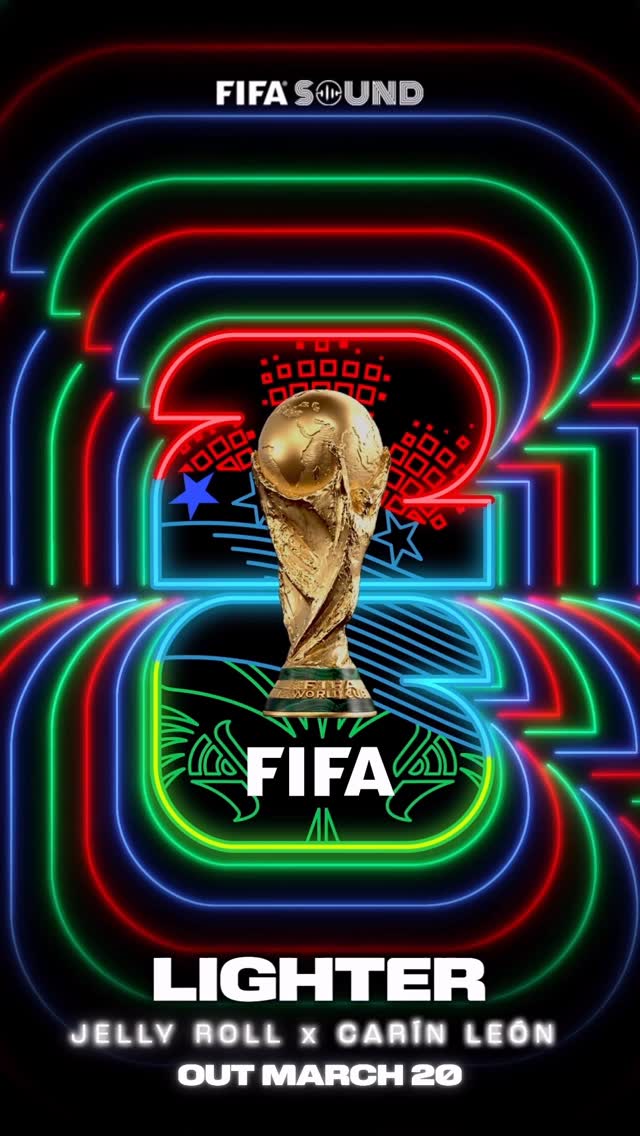 The first song of the Official FIFA World Cup 2026™ Album, Lighter, by @jellyroll615 and @carinleonoficial drops this Friday. Pre-Save now.