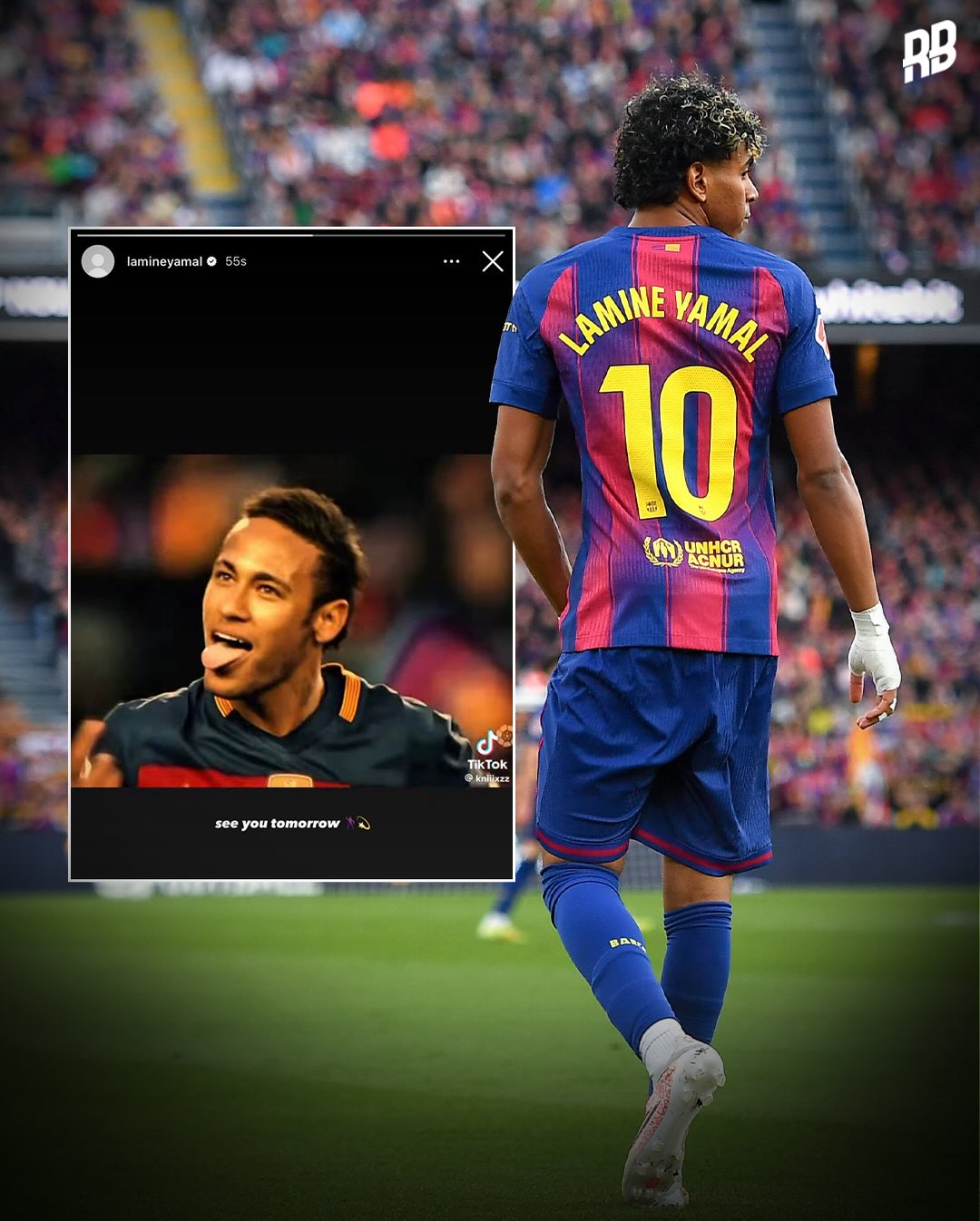 This is cold… Lamine Yamal just shared a Neymar compilation to his Instagram story with the caption ‘see you tomorrow 🕺🏾💫’ ahead of Barca’s game against Newcastle. 😮‍💨

It was Lamine’s last minute penalty that leveled the tie at St James’ Park last week and if he’s channeling his inner Neymar for the return leg, the Camp Nou could be in for something special. 🔥

So sick to see Yamal posting Neymar as his pre-match hype, admin will be locked into this game. 👀