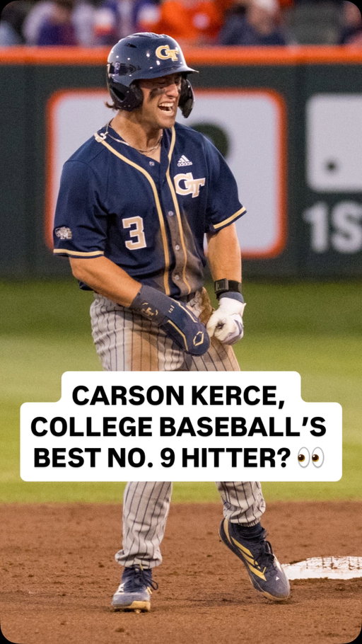 Carson Kerce might be the most under-the-radar piece in Georgia Tech’s loaded lineup 🤫

Hear more about the Yellow Jacket shortstop and other ACC players who stood out last weekend on ACC Baseball Etc. (link in bio)!