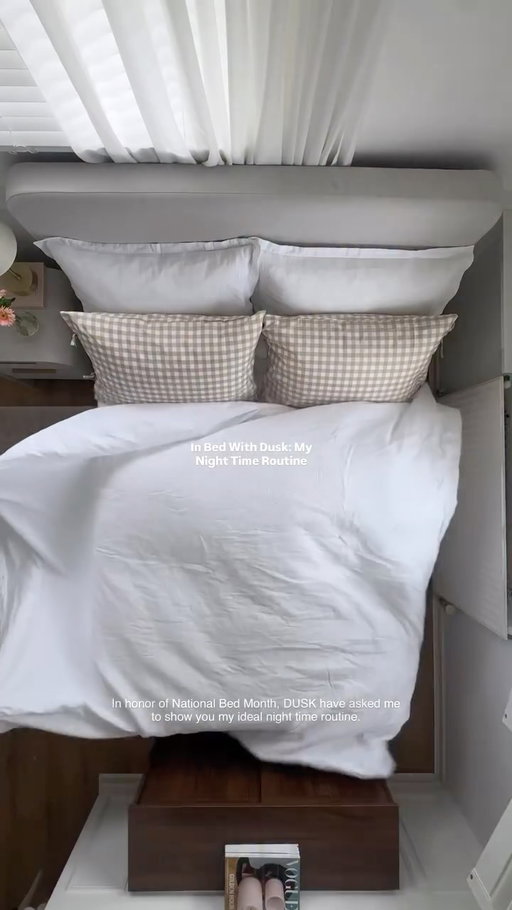 ad | If you’re anything like me, you take your sleep routine very seriously and there’s no better excuse than National Bed Month to show you my night time routine 🌙 

You can save 10% on DUSK Bed & Matress bundles as well as free delivery on everything with my code ‘ALYCHAFD’ 🤍 (only valid for 48H)