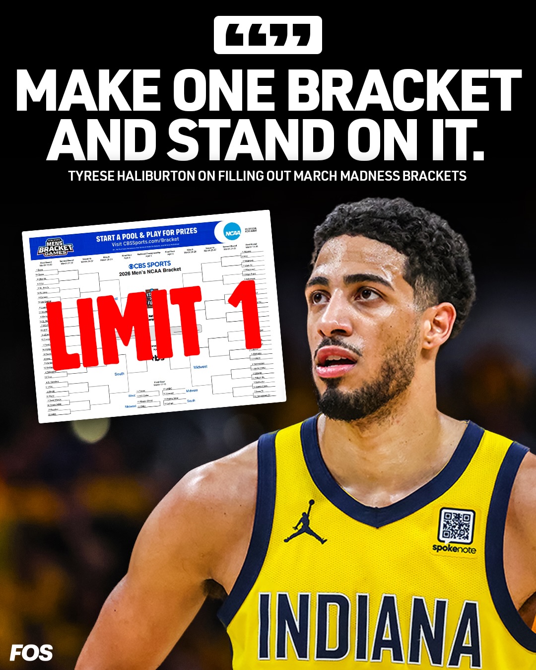 Tyrese Haliburton says you should fill out one March Madness bracket and that’s it ☝️

#marchmadness #bracket