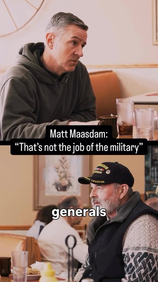 “We’re not here to be a political stooge.”

Watch Matt Maasdam and a fellow veteran explain how Trump and Hegseth fundamentally misunderstand the role of the military.