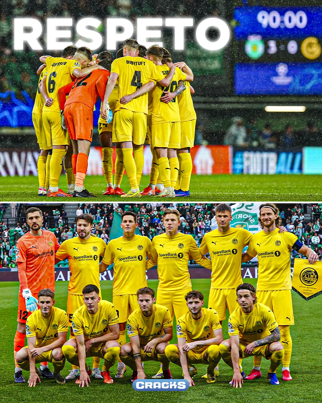 SE TERMINÓ EL SUEÑO. 🥹

El Bodø/Glimt quedó eliminado de la Champions League, pero lo que hicieron no se borra. RESPECT.

Le ganaron al Manchester City, silenciaron el Metropolitano ante el Atleti y eliminaron al Inter.

Mi abuelito siempre tuvo razón. HONOR. 💛