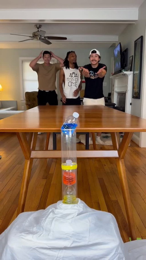 The Triple Mini Bottle Slide! #trickshot #trickshots