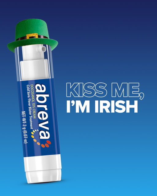 PSA: use #abreva so your cold sores aren’t in the way of your St. Paddy's Day kisses💋