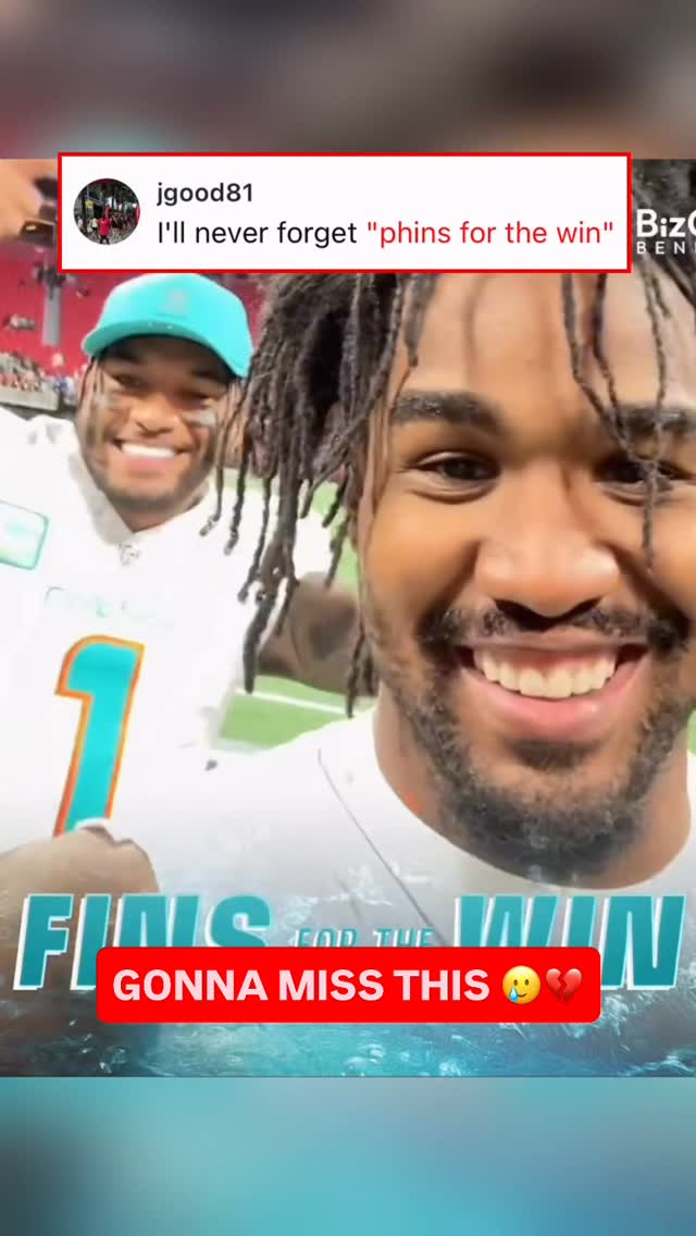 Can’t believe it’s over. Great memories 🥹🐧 @jaylenwaddle 

Jaylen Waddle would say “Fins for the win” after every Dolphins victory.

(via X/Miami Dolphins)