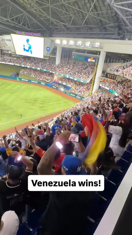 Venezuela fans celebrate their first ever World Baseball Classic title!