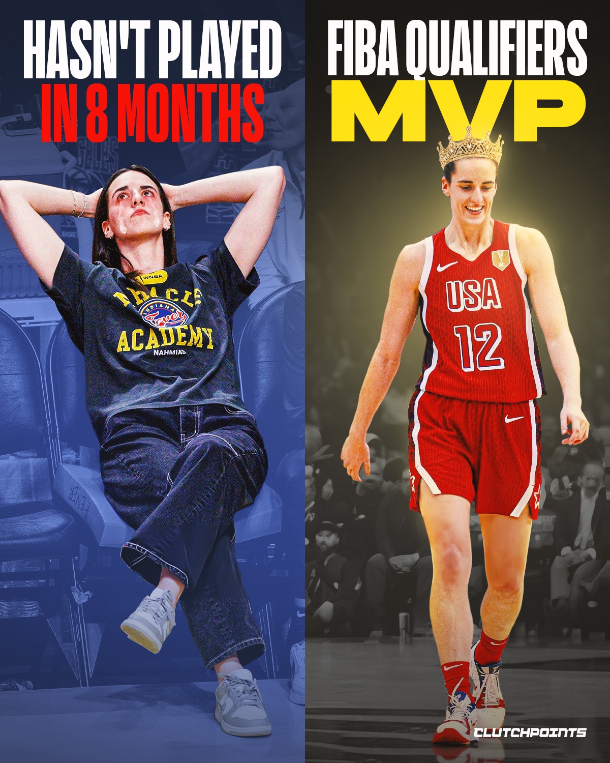 She’s back, and the game hasn’t skipped a beat.

After being sidelined most of the 2025 WNBA season and not taking the floor since July 15, 2025 due to injury, she returned to the international stage and reminded everyone why fans fell in love with her in the first place.

Calm under pressure, fierce with the ball in her hands, and completely in command.

At just 24, she already owns 2 FIBA MVPs and 3 Gold Medals.

Named TISSOT MVP of the FIBA Women's Basketball World Cup 2026 Qualifying Tournament in San Juan, she led Team USA to a perfect 5–0 record, finishing first in points (58), assists (32), and minutes played, while averaging 11.6 points and 6.4 assists per game.

For those who doubted her after the injury, every play was a reminder that Caitlin Clark is back, stronger, sharper, and better than ever.
