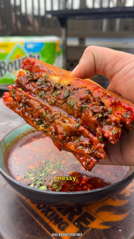 #ad #BountyPartner Nothing is better than drippy, messy & delicious Birria Melt. And you can clean it all up with ONE @bountypapertowels paper towel sheet.

Comment “recipe” to get it sent to you!

#OverTheFireCooking #BirriaTacos
