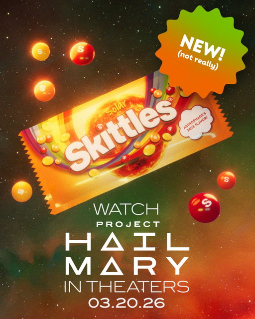 If the world of @projecthailmary was real, I’m sure these Skittles would be a big hit with everyone… and astrophage. Catch Project Hail Mary in theaters March 20.