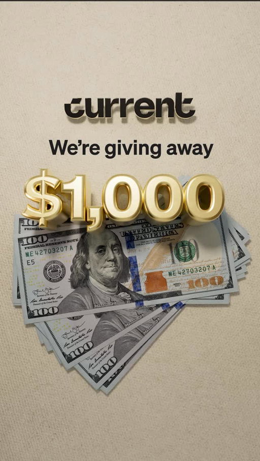 🚨We’re giving away $1,000. 5 people are going to win $200 each.🚨

Here’s how to enter:
1️⃣ Follow @current on Instagram
2️⃣ Tag a friend in the comments 

If you already follow us, drop a comment below and share with your friends. 
.
NO PURCHASE OR PAYMENT IS NECESSARY TO ENTER OR WIN. The Current Social Media Sweepstakes ("Sweepstakes"), begins on March 18, 2026 and ends on March 27, 2026. Eligible entrants will automatically receive one (1) entry into the Sweepstakes when they follow @Current on Instagram and tag a friend in the comments on the promotional post during the Sweepstakes Period. Maximum prize of $200 per winner; five (5) winners total. For full terms and conditions, click link in bio.