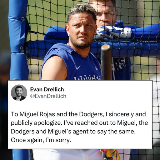 Evan Drellich from The Athletic issues an apology to Miguel Rojas and the Los Angeles Dodgers for incorrectly reporting that Miguel Rojas received an 80-game PED suspension. On Baseball Today with Chris Rose, Rojas said that he was expecting an apology from Drellich to him and the Dodgers organization. That clip can be viewed on @chrisrosesports