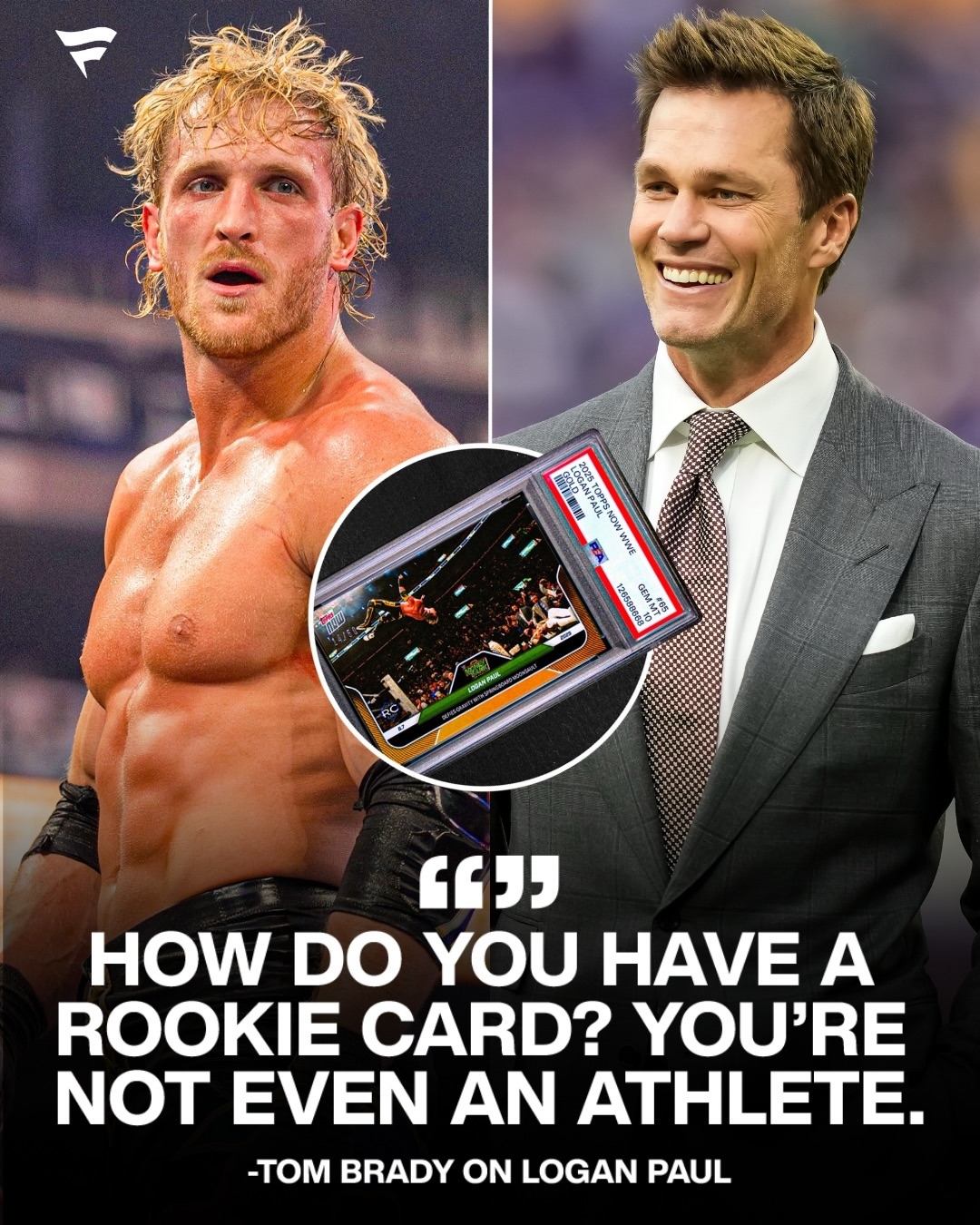 TB12 couldn’t help himself 😭

On a Fanatics Live show, Tom Brady pulled a Logan Paul rookie card and had take a subtle jab at Logan Paul in the process.