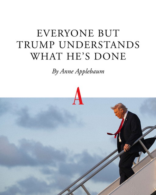 Donald Trump shouldn’t be surprised that U.S. allies are unwilling to help him in Iran, Anne Applebaum argues. ⁠
⁠
Since the start of his second term, Trump has made threats against NATO, curtailed aid to Ukraine, and created real economic damage with his tariffs. Trump “does not consider the wider implications of his decisions. He does not take responsibility when these decisions go wrong. Instead, he acts on whim and impulse, and when he changes his mind—when he feels new whims and new impulses—he simply lies about whatever he said or did before,” Applebaum continues. ⁠
⁠
“For the past 14 months, few foreign leaders have been able to acknowledge that someone without any strategy can actually be president of the United States,” Applebaum writes. But “this week, something broke.”⁠
⁠
Leaders representing Canada, Germany, Spain, the U.K, and France have declared that they will have no part in the war on Iran. “This isn’t cowardice. It’s a calculation,” Applebaum writes: “If allied leaders thought that their sacrifice might count for something in Washington, they might choose differently. But most of them have stopped trying to find the hidden logic behind Trump’s actions, and they understand that any contribution they make will count for nothing. A few days or weeks later, Trump will not even remember that it happened.”⁠
⁠
Read more at the link in our bio.⁠
⁠
📸: Roberto Schmidt / Getty