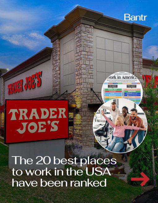 Shoutout to Trader Joe’s 👀

Trader Joe’s just ranked the best place to work in America.

A new Forbes ranking based on employee feedback put the grocery chain ahead of companies like Google, Microsoft, and Apple.

The list looks at things like pay, culture, benefits, and career growth, based on surveys from hundreds of thousands of workers.

Other top companies include St. Jude Children’s Research Hospital, Google, Microsoft, and Nvidia, with tech and healthcare dominating the list.

For midsize companies, homebuilder Toll Brothers took the top spot.

It’s a reminder that the “best” jobs aren’t always where you’d expect.

By the way, we have a weekly newsletter rounding up all of the biggest stories so you don’t have to. One newsletter, once a week. Link in bio.

Media via @visualcap / Shutterstock

#bantrbusiness #bestplacestowork #dreamjobs #traderjoes
