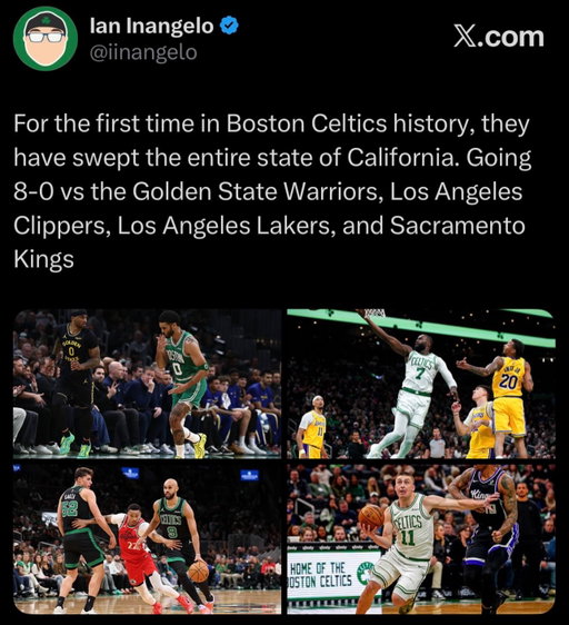 Boston owns the state of California 

#nba #nbabasketball #basketball #celtics #bostonceltics