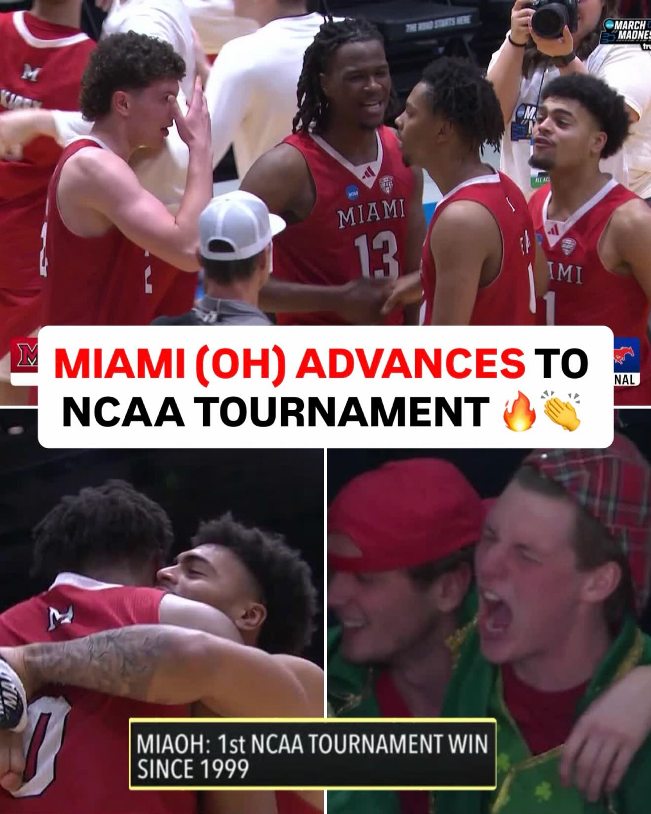 MIAMI (OH) TAKES THE FINAL SPOT IN THE NCAA TOURNAMENT WITH A WIN OVER SMU 🔥

FIRST NCAA WIN SINCE 1999!