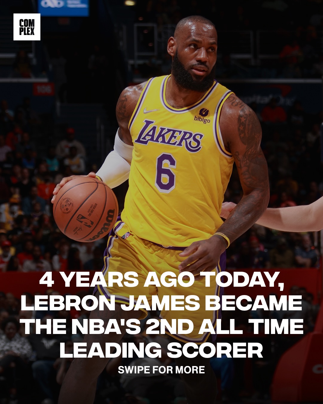 4 years ago today, LeBron James at 37 years old became the NBA’s 2nd All Time Leading Scorer passing Karl Malone with 37,023 career points. 

LeBron completed this wearing the Nike LeBron 19 Low “University Red”, recording a double-double stat line with 38 points along with 10 rebounds in the matchup against the Washington Wizards 🏀

Do you think LeBron’s NBA all time scoring record will ever be broken? 

📷: Stephen Gosling/Patrick Smith/Nathaniel S. Butler