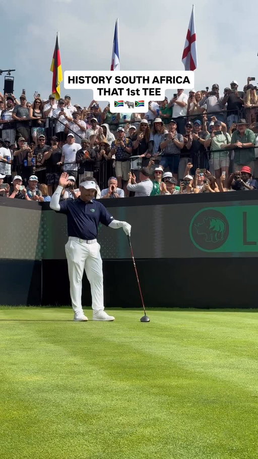 We made HISTORY! 🇿🇦🦏🇿🇦 Play the 1st tee with Captain @louisoosthuizen57 

#golf #livgolf #southernguardsgc