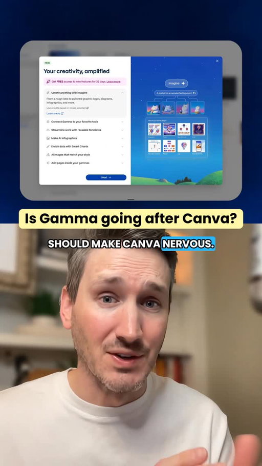 Gamma just launched Imagine and and they might just be going after Canva with this one. Gamma all the sudden can do way more than slide decks.. 
#ai #aitools #gamma #aipresentations