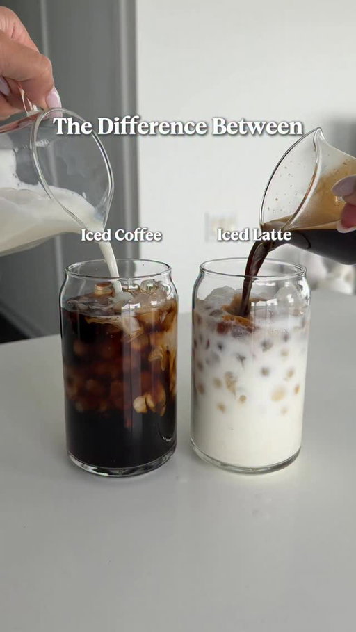 I mean…. a lot of people confuse these two. It’s super simple- an iced coffee is… cold coffee! An iced latte? That’s made with more milk than in an iced coffee, and is finished with espresso ☕️

They may look similar when mixed, but they taste completely different 

*syrup is optional of course*

#yescoffeenodecaf #coffeelover #coffeetime #coffee #coffeehacks