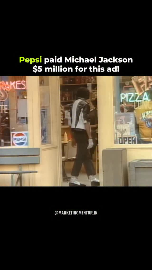 Pepsi was losing to Coke in the early 80s and made one bold move, they paid Michael Jackson $5 million to front their campaign. The ads were big-budget, visually stunning, and felt more like music videos than commercials. 

It was 1984, and nothing like this had ever been done before. That one decision quietly changed how every brand thinks about celebrity partnerships to this day. Do you think a deal like this would work the same way now?