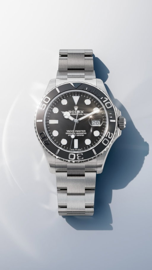The Yacht-Master. Light enough to race, tough enough to win. Made of especially lightweight RLX titanium, ideal for the world’s fastest racing yachts. Bidirectional rotatable bezel with Cerachrom insert for calculating sailing time. And robust Oyster bracelet with Oysterlock folding safety clasp. 42mm, calibre 3235.
#Rolex #YachtMaster