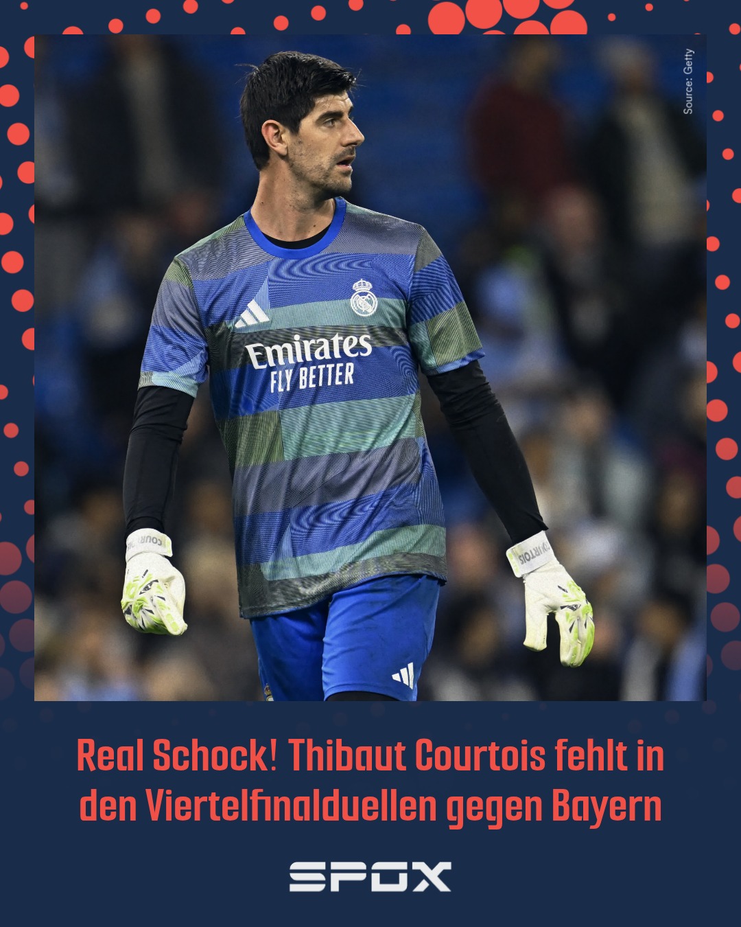 Wie Real Madrid bekannt gab, zog sich der Keeper eine "Muskelverletzung im rechten vorderen Oberschenkel" zu. Es handelt sich demzufolge offenbar um einen mittelschweren Faserriss mit einer geschätzen Ausfallzeit von sechs Wochen.