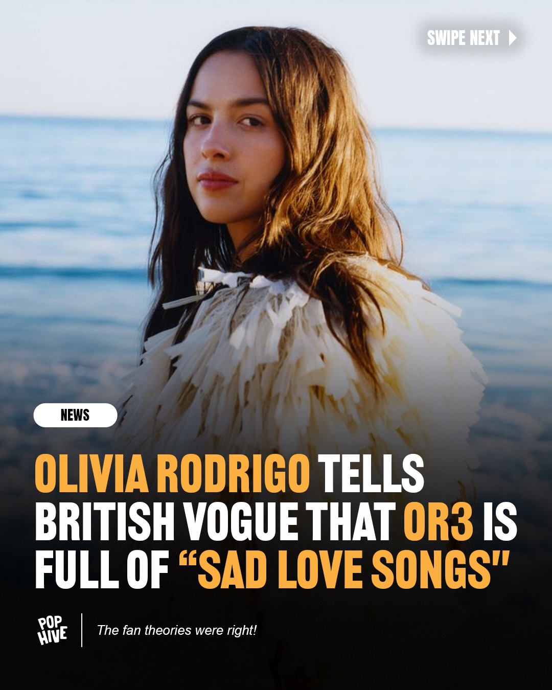 Olivia Rodrigo’s British Vogue cover went live this morning and she confirmed her new album will be filled with sad love songs 💕 Hive, are y’all ready for ‘OR3’❔👀 

#OliviaRodrigo #BritishVogue #OR3 #LoveSongs