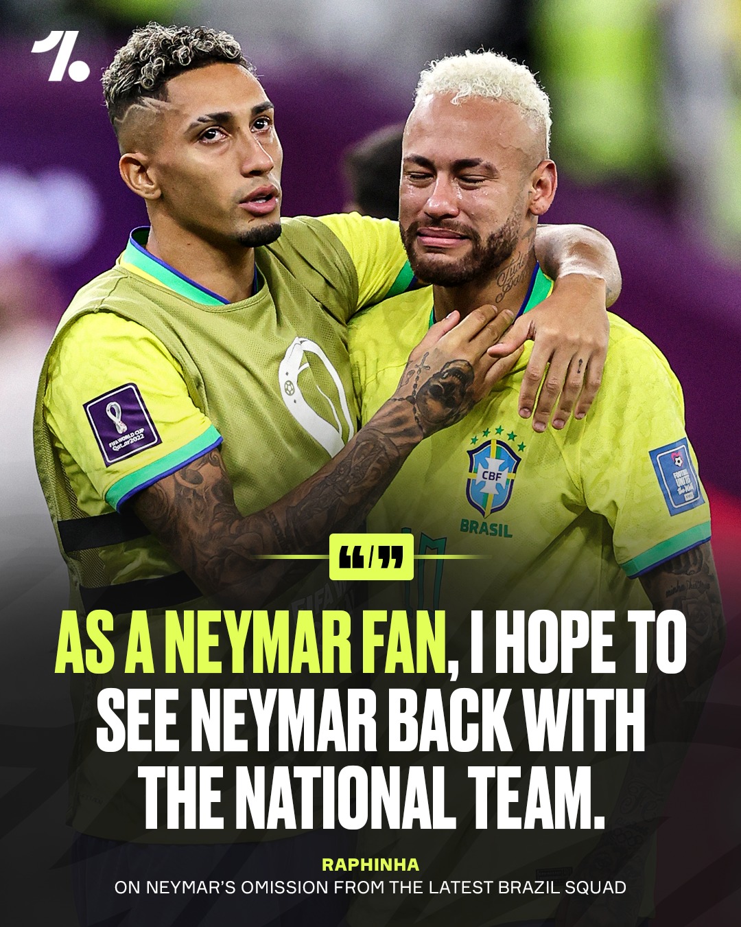 Raphinha is backing Neymar all the way as he bids to be part of the Brazil squad flying to the World Cup later this year 💚✈️🏆